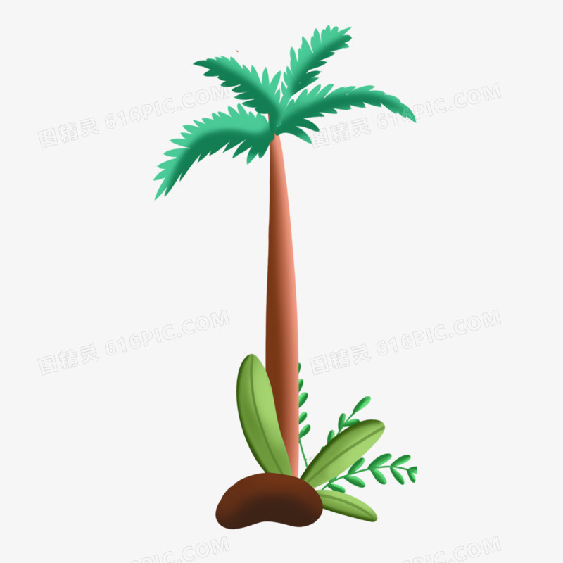 卡通手绘椰子树素材