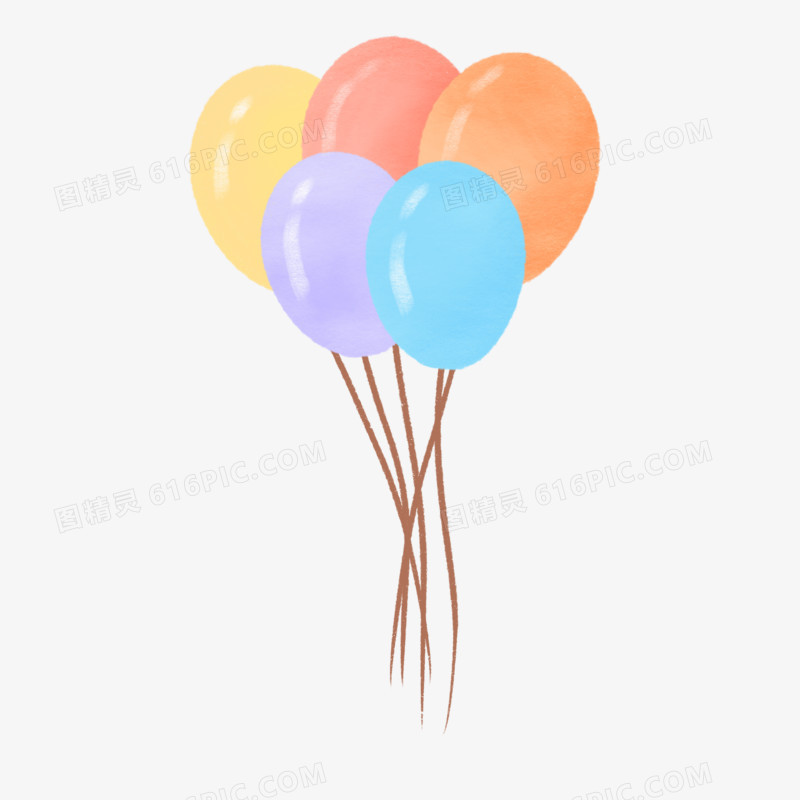 手绘卡通气球装饰素材