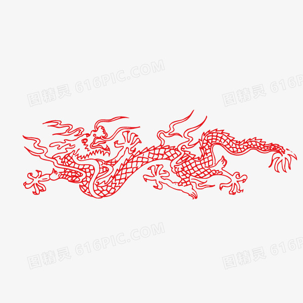 龙 红色 装饰 中国风