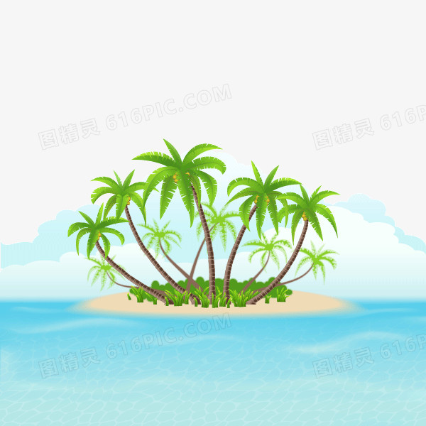 夏日海道椰子树矢量图