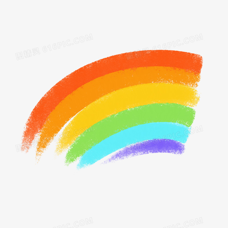 手绘涂鸦彩虹装饰素材