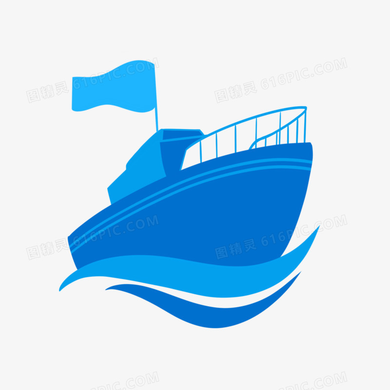 蓝色大船logo图标元素