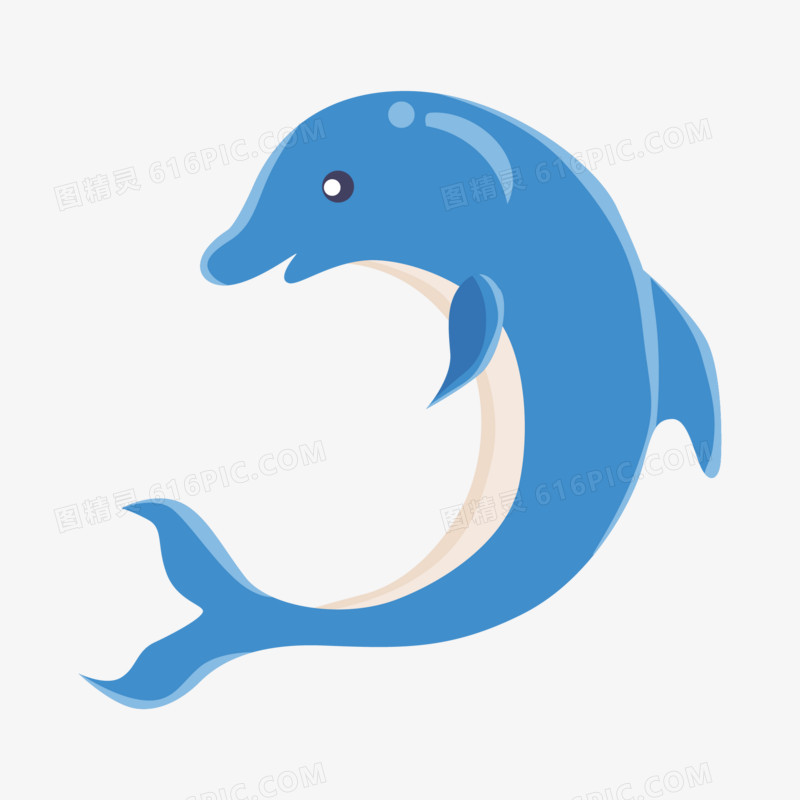 卡通手绘海豚生物免抠素材