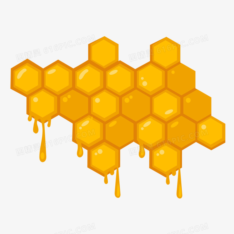 手绘蜂蜜蜂巢格装饰元素