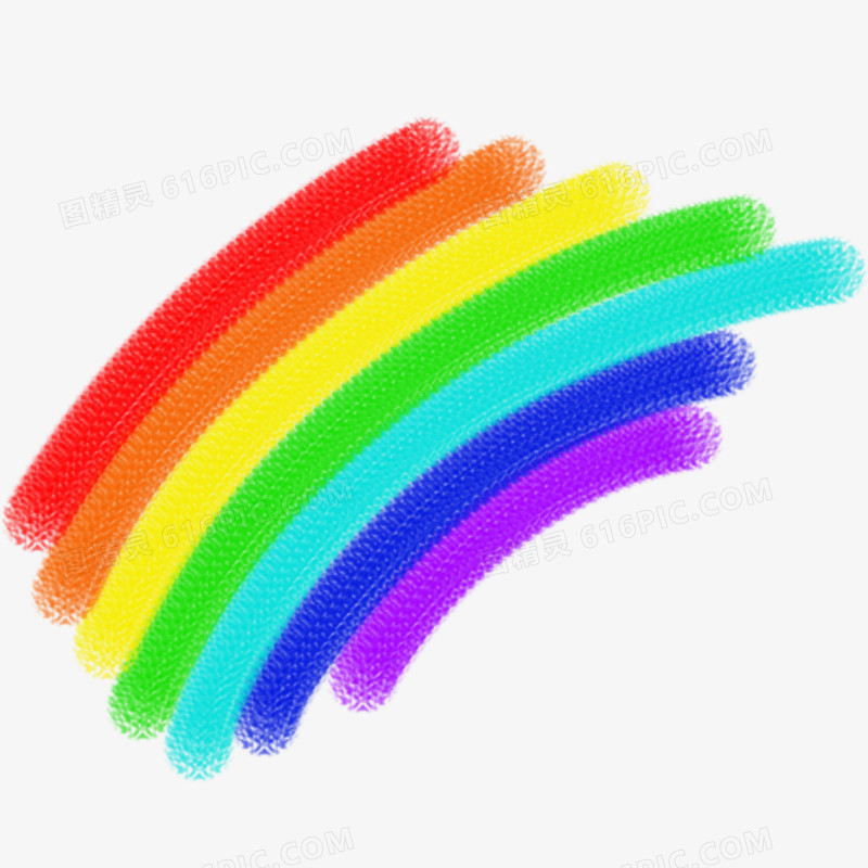 蜡笔涂鸦彩虹装饰元素