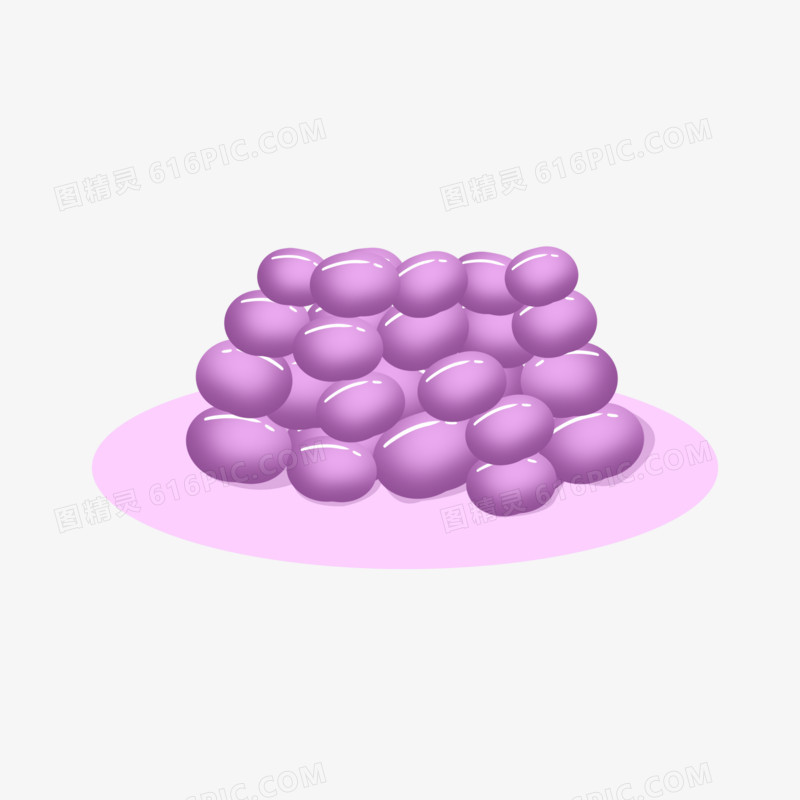 手绘芋圆紫米配料素材