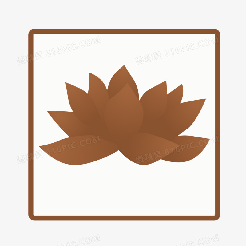 棕色几何莲花图标素材