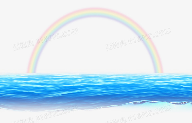 大海海水和彩虹