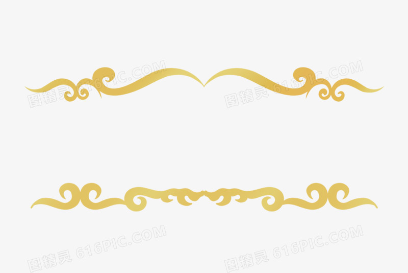 金色简约分隔线装饰素材