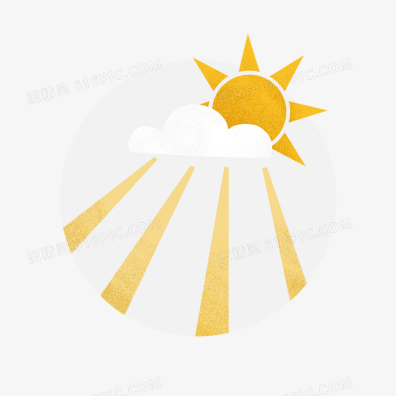 手绘防晒太阳天气图标元素