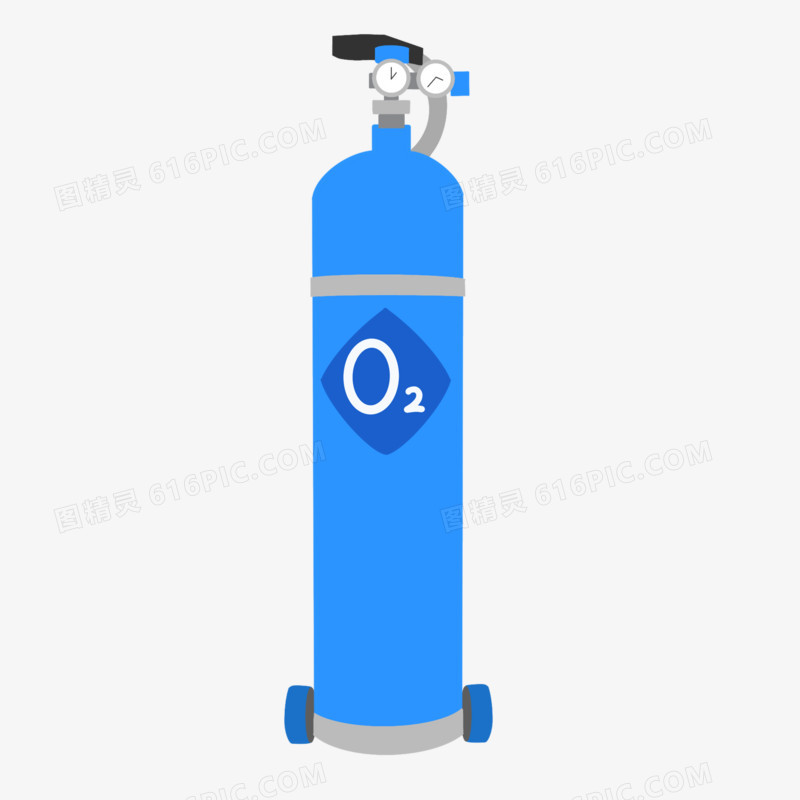 手绘医疗设备氧气瓶免抠元素