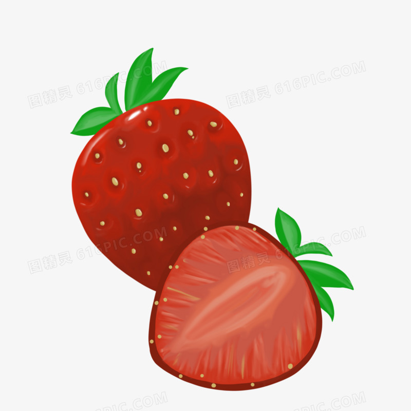 手绘草莓免抠元素