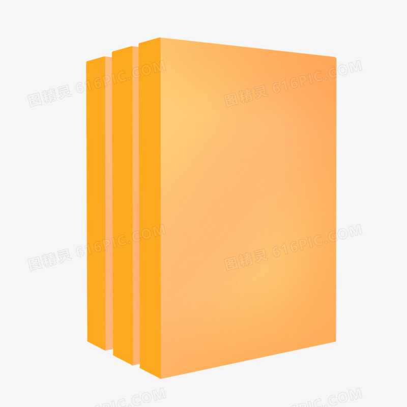 手绘橙色书籍封面插画素材