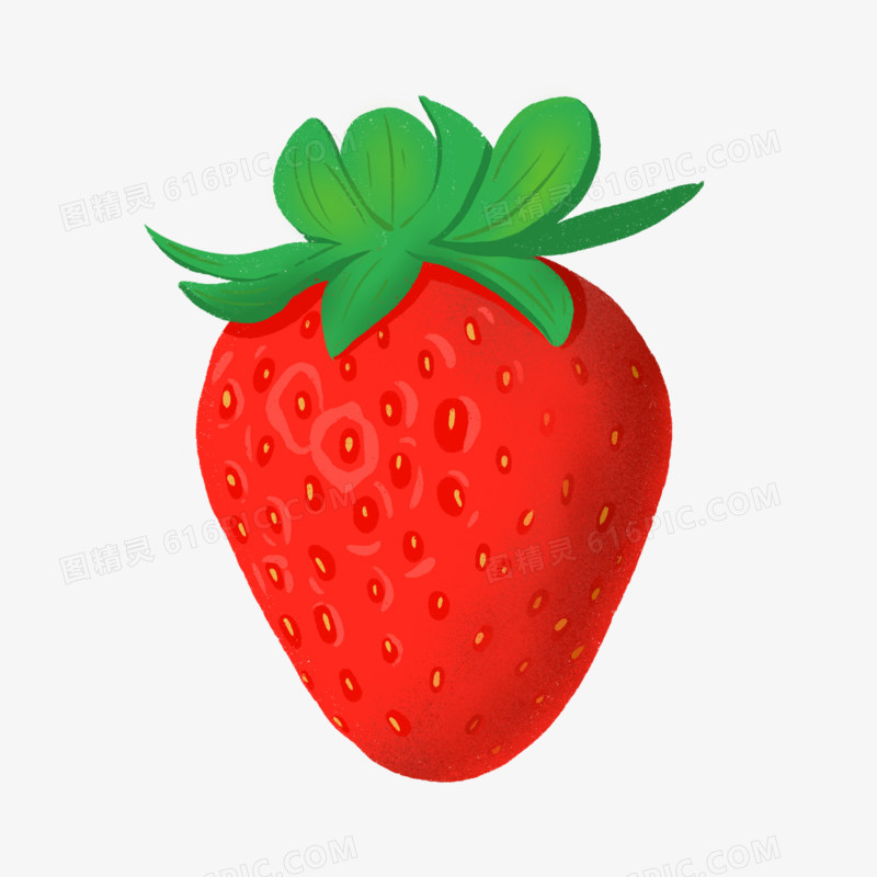 手绘红色甜美草莓元素