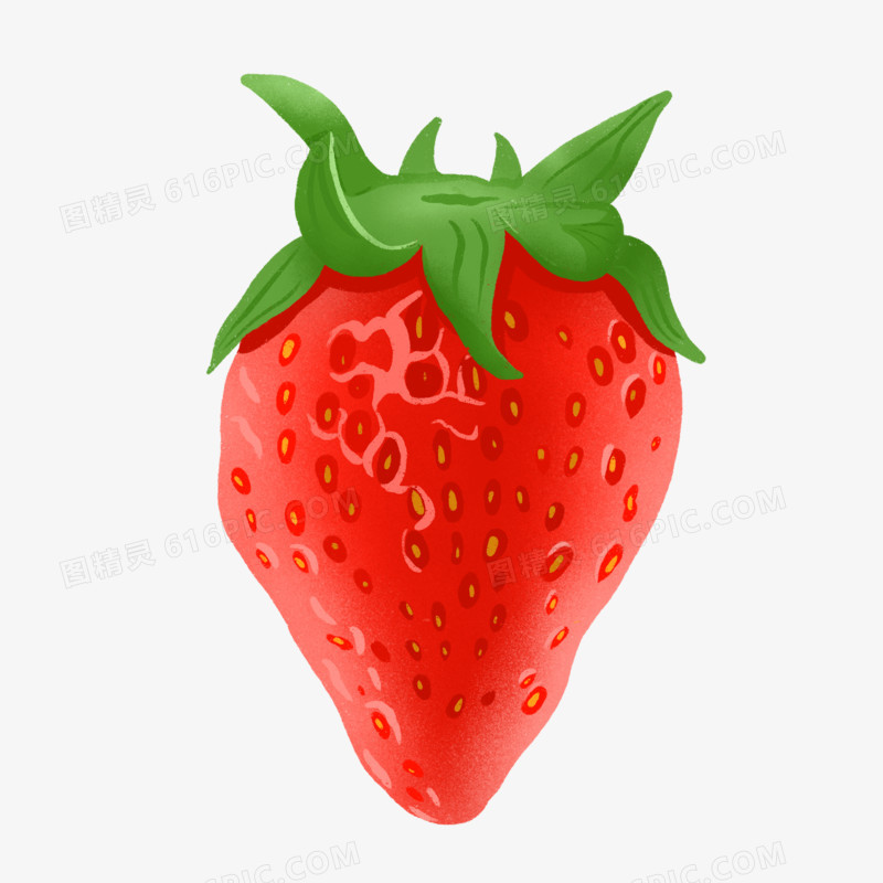 手绘夏季水果草莓免抠元素