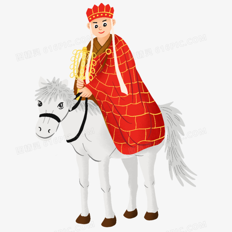唐僧骑着白龙马的画图片