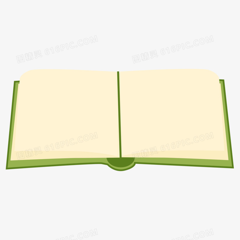 绿色打开书本边框元素
