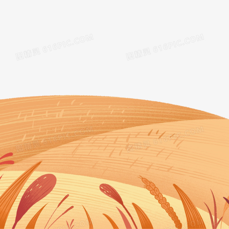 卡通手绘秋季麦穗免抠装饰元素