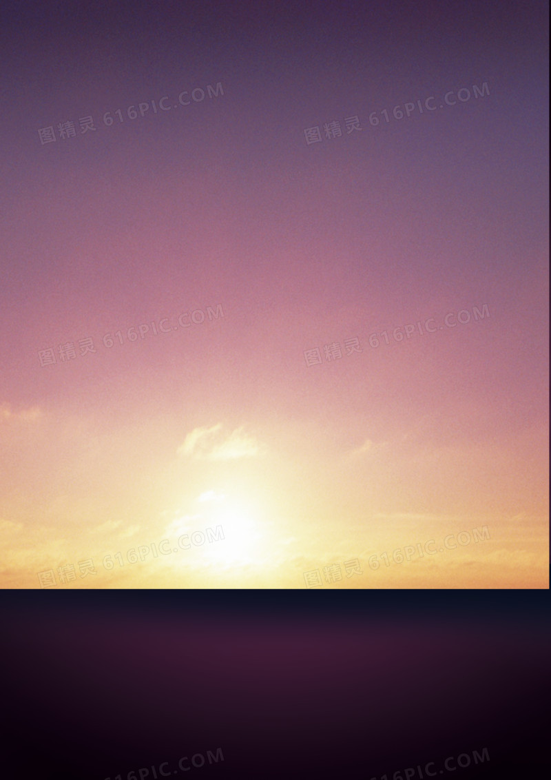 紫色日出背景图