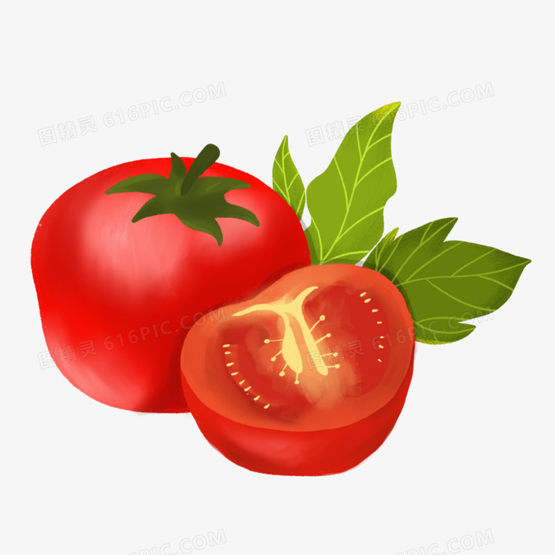 卡通手绘蔬菜处暑西红柿免抠元素