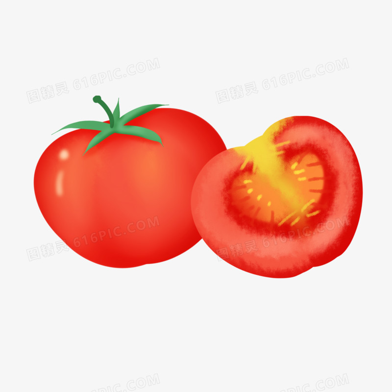 手绘卡通处暑西红柿免抠素材