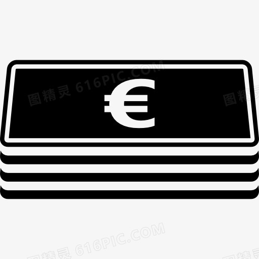 欧元纸币叠图标