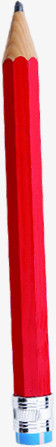 红色卡通环保铅笔设计