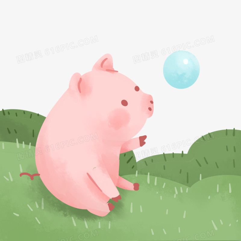 卡通手绘可爱小猪免抠素材