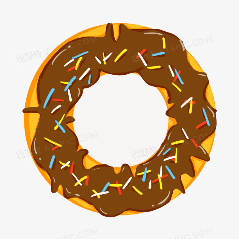 卡通手绘巧克力甜甜圈元素