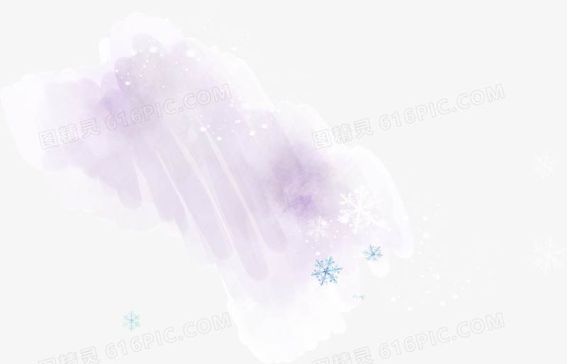 紫色冬日唯美白云雪花