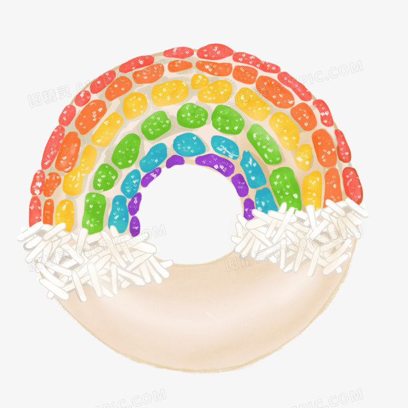 手绘彩虹甜甜圈