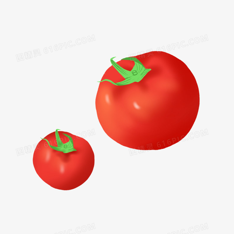 卡通手绘夏季成熟的红番茄免抠素材