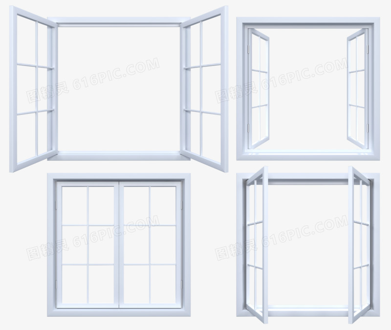 白色多种几何图形窗户造型