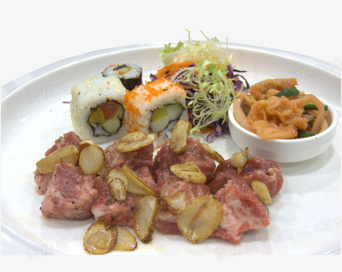 雪花牛肉寿司拼饭
