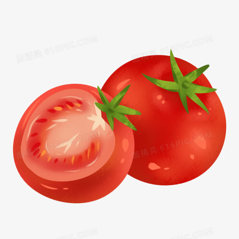 手绘卡通西红柿免抠元素