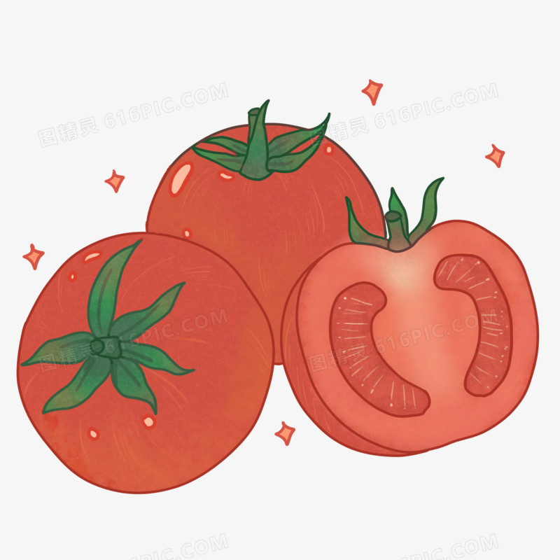 手绘卡通西红柿免抠素材