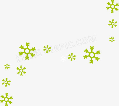 手绘绿金以雪花装饰