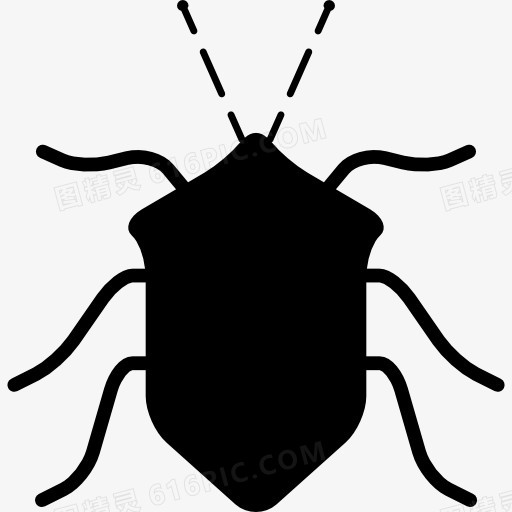 错误的黑色昆虫形状从顶视图图标