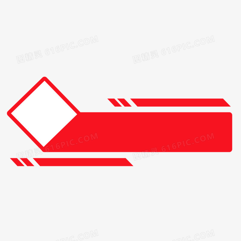 红色几何标题框素材