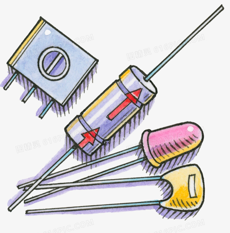 手绘电子元器件