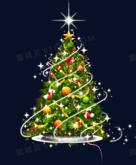 带星光的圣诞树