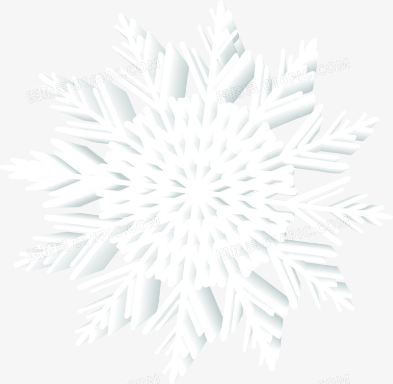 白色立体感雪花形状