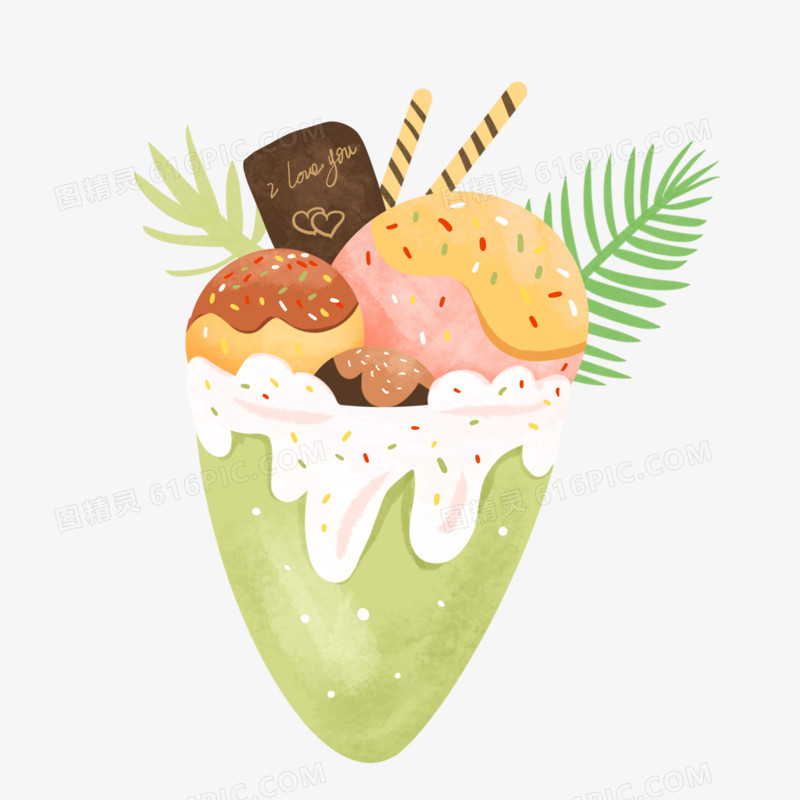卡通夏季甜品冰淇淋素材