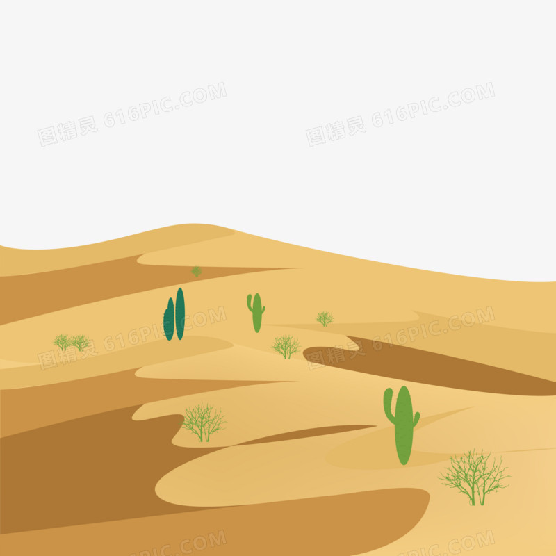 手绘干旱沙漠元素