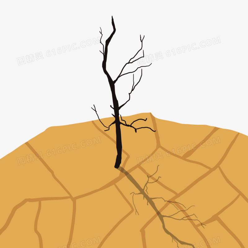 手绘沙漠干旱缺水素材