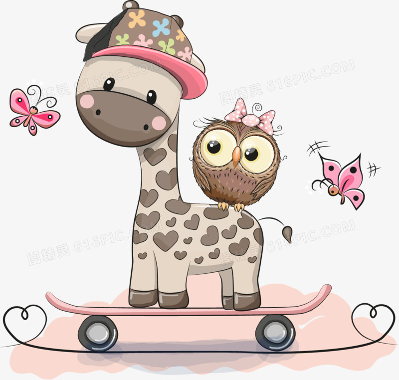 玩滑板的小鹿