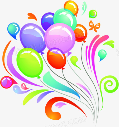 漂亮彩色的气球节日