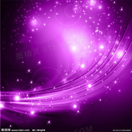 紫色丝线星光海报背景七夕情人节