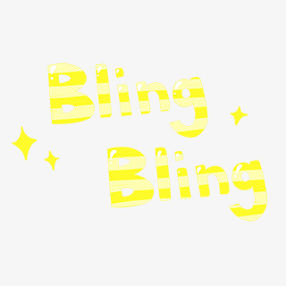 bling黄色花体字星星