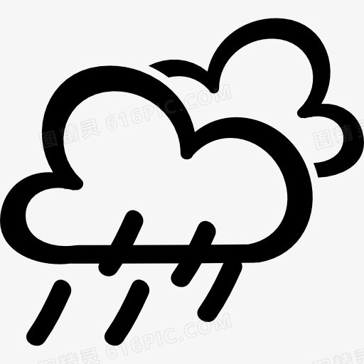 雨水天气的手绘符号图标